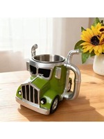 Nouvelle tasse à café design camion transfrontalier, ornement décoratif pour la maison et le jardin, avec cœur en acier inoxydable