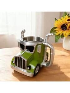 Nouvelle tasse à café design camion transfrontalier, ornement décoratif pour la maison et le jardin, avec cœur en acier inoxydable - Product Image 3