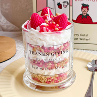 Vela Aromática con Forma de Waffle de Fresa, Vela de Cera de Soja con Aroma a Mermelada Dulce para Decoración del Hogar, Bar, Recuerdo de Boda, Fiesta, Regalo de Cumpleaños