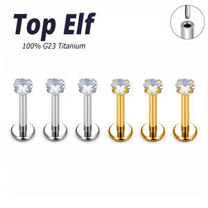 Piercing Lèvre Labret en Titane G23 ASTM F136, Boucle d'<span class=keywords><strong>Oreille</strong></span> Puce Zircon Cubique pour <span class=keywords><strong>Oreille</strong></span> Tragus Cartilage Hélix Daith, Bijou Piercing Calibre 16/18/20g - Product Image 3