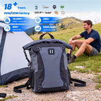 Sac à dos de moto imperméable pour hommes, grand sac à dos de voyage à fermeture roll-top pour activités de plein air, camping