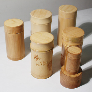 Ice Bamboo Portable Bamboo Tea Caddy Airtight Tube 100Ml Tea Storage <b>Box</b> For Tea Packaging <b>Gift</b> Use - Product Image 3