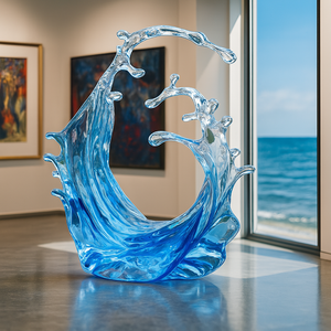 Estatua de resina moderna con diseño de hielo personalizado, juguete artístico de polipiedra transparente 3D del fabricante - Product Image 1