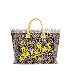 Commercio all'ingrosso 2025 nuova borsa di tendenza in tela di grande capacità borsa da spiaggia stile leopardo giallo <span class=keywords><strong>borsetta</strong></span> con chiusura aperta - Product Image 1