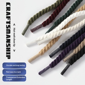 Cordones de poliéster y cáñamo de tres hebras Force One, gruesos, con lazo de mariposa, Black Warrior <span class=keywords><strong>Dunk</strong></span>, negro, blanco, beige, 7MM - Product Image 1