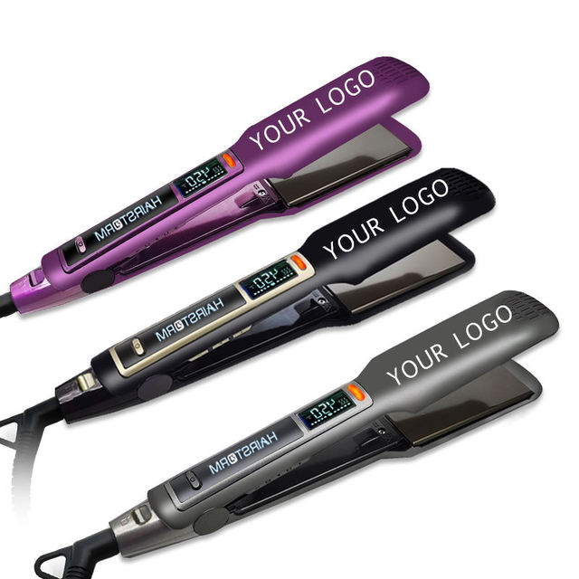 Professional LCD Digital Fast Heat Steam Spray Flat Iron Hair Straightener 450F Electric Hanger Steam IronSteam Flat Iron