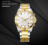 Montre Homme Sportive Multifonction Chronographe en Acier Inoxydable Style Affaires Tendance avec Fenêtre Calendrier et Découpes Sectorielles Uniques