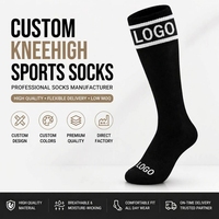 Chaussettes de sport personnalisées en coton et nylon de haute qualité, chaussettes de compression pour hommes, logo personnalisé OEM, chaussettes mi-mollet et mi-genou.