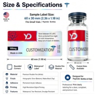 Etiquetas de Botella Holográficas Personalizadas de 3ml 5ml 10ml, Resistentes al Agua y Anti-Falsificación, Adhesivos de Vinilo con Logotipo Autoadhesivo