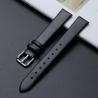 Bracelet de montre en cuir de vachette souple et fin, 10mm 12mm 14mm 16mm, à grain fin, avec boucle ardillon, de remplacement, vente en gros OEM