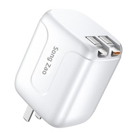 Pengisi Daya Ponsel GaN 67W dengan Port USB-C Mendukung Pengisian Super Cepat Kabel Retractable Kompatibel dengan 65W GaN 7 Pro Max