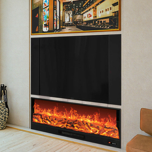 Riscaldatore per <span class=keywords><strong>Camino</strong></span> Elettrico Multimediale in Legno di Alta Qualità 50" 60" 74" 88" 100" con Effetto Fiamma a LED, Potenza 1500W, Stile Moderno e Telecomando - Product Image 3