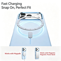 Coque de téléphone fine en silicone véritable TENOVA Factory, finition mate, magnétique, pour protection d'objectif en microfibre, compatible avec la charge sans fil 17 Pro Max