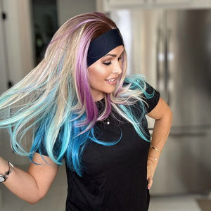 2026 New Layered Wavy Headband Synthetic <b>Wig</b> Rianbown Colorful for Women Cosplay Heat Resistant <b>Halloween</b> Party <b>Wig</b> - Product Image 1