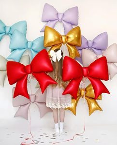 New Eco-Friendly <b>Matte</b> Color Handheld Bowknot Aluminum Balloons Foil Bow Birthday Party Balloon Garland Baby <b>Shower</b> Decor - Product Image 6