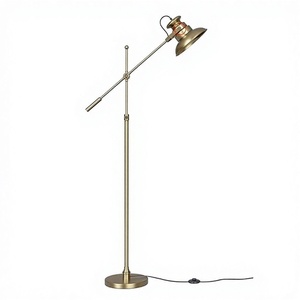 Lampadaire contemporain haut avec abat-jour en verre amovible, base en laiton durable, design moderne pour chambre, salon, hôtel, Diwali - Product Image 1