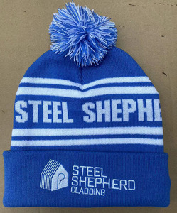 หมวกถักนิตติ้งใช้ได้ทั้งชายและหญิงหมวกบีนนี่หมวกทีมฟุตบอลปอมปอมปอมปอมโลโก้ตามสั่งสำหรับผู้ชายหมวกเล่นสกี - Product Image 3