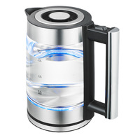 Bouilloire électrique en acier inoxydable 1,8 L, portable, sans fil, arrêt automatique, base rotative à 360 degrés pour la maison, l'hôtel, le bureau