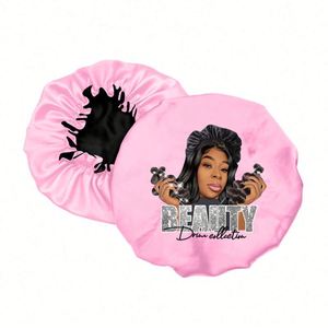 Oem/Odm Hair Silk Best Quality Double Layer Satin Bonnets With Custom Logo - Product Image 1