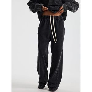 Keeps showing Mens Washed Corduroy Pants Wide Leg <b>Elastic</b> Waist Drawstring Casual Breathable With Pockets - Product Image 2