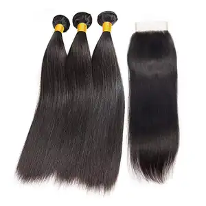 Cheap 8 10 12 14 16 18 20 36 38 Inch Remy Unprocessed Human Raw Brazilian Hair Bundles Straight Virgin Brazilian Human Hair