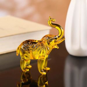 Hbl pha lê thủ công thủy tinh màu đỏ tráng men voi điêu khắc mô phỏng động vật Đồ trang trí cho trang trí phòng nhà - Product Image 6