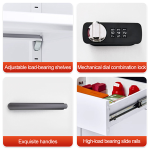 Nhà máy trực tiếp đơn giản thanh lịch màu trắng kim loại Tủ hồ sơ có thể điều chỉnh combinable cho văn phòng trường học hoặc bệnh viện sử dụng thiết kế hiện đại - Product Image 5