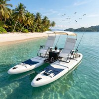 Expérience de Luxe : Mini Bateau à Pagaies Électrique Gonflable Rond, Meilleur Bateau de Pêche Gonflable, Planche à Pagaies Gonflable