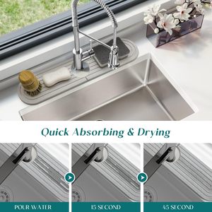 Tapis de séchage instantané en pierre de diatomite, absorbant l'eau, protection d'évier en pierre de diatomite pour évier de <span class=keywords><strong>cuisine</strong></span>, protection contre les éclaboussures - Product Image 2
