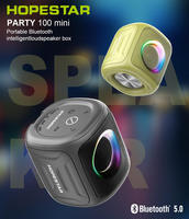 Hopestar PARTY100 MINI Altavoz Bluetooth Portátil de 5W, Mini Altavoz con Bluetooth, Resistente al Agua IPX6, Luz LED de Espectro, Radio FM, Audio de Bolsillo para Exteriores