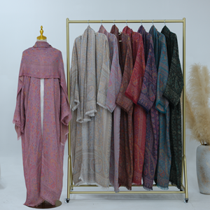 Vêtements islamiques Loriya pour femmes, abaya de luxe en pashmina, style Dubaï, abaya modeste pour femmes, robe musulmane avec hijab - Product Image 2