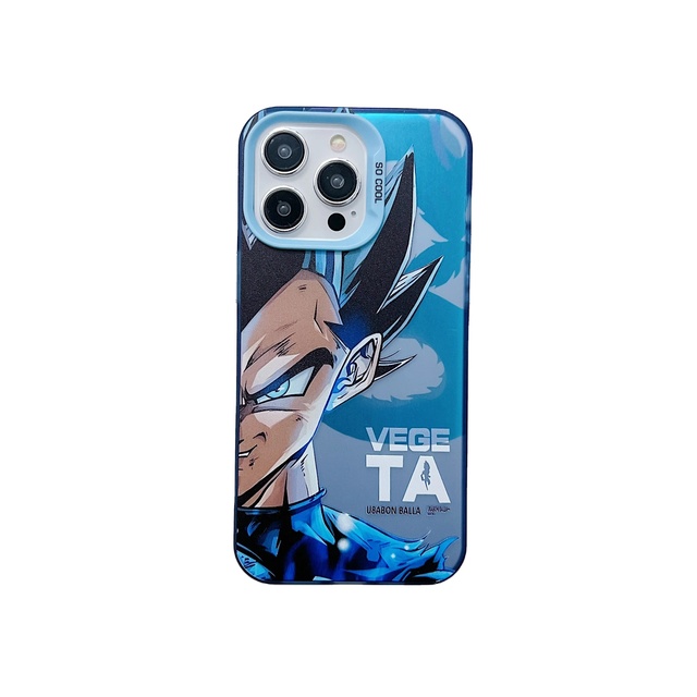 UV Print Strong TPU Cool TPU PC Button Anime Anime Dragon Ball Goku Vegeta Carton Phone Cases for IPhone 17 Pro Max 14 Back Case