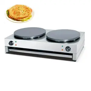 Commercial Stainless Steel Counter top Double head Electric Pancake Crepe Making Machine