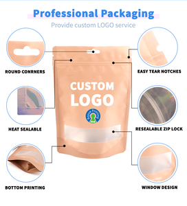 3 bên con dấu nhôm lá Mylar dây kéo độ ẩm bằng chứng cấp thực phẩm tùy chỉnh in túi đóng gói thực phẩm cho thực phẩm trẻ em và bánh ngọt - Product Image 5