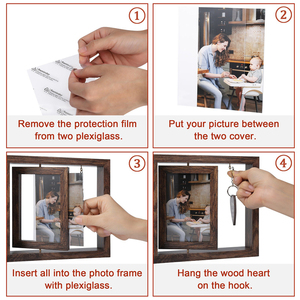 Mẹ cha cha con gái bạn gái vợ chồng lãng mạn quà tặng valentine Nâu 4x6 khung ảnh <span class=keywords><strong>MR</strong></span> và Mrs khung hình - Product Image 3