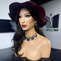 Modèle de tête de femme JOJO FRP, tête féminine sexy avec seins, perruque, chapeau, lunettes, accessoires de présentation, mannequin poupée à vendre