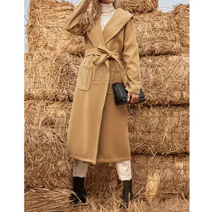 2020 yeni moda ceket kış kapşonlu A-line kadın ceket kemer ile
