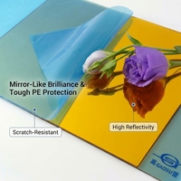 Plaque acrylique transparente, miroir acrylique haute transparence, miroir en plastique doré pour décorations et meubles, 1 mm, 3 mm