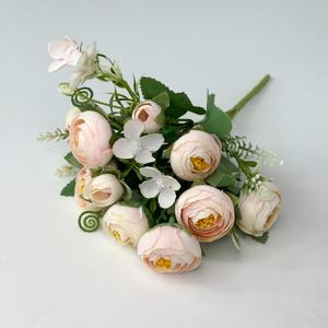 6-Head Artificial Silk Rose Bouquet Casamento Arranjo Floral Acessórios Bud Flores para Graduação Páscoa Halloween Ocasiões - Product Image 5