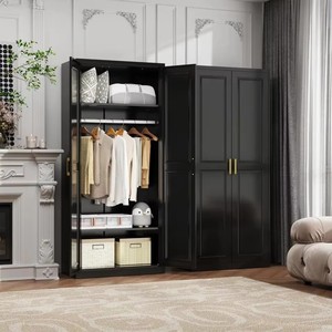 Modern Bedroom Storage Cabinet with <strong>Single</strong> Shelf Space-Saving Steel <strong>Wardrobe</strong> for Hotel and School Use Durable Large Capacity - Product Image 2