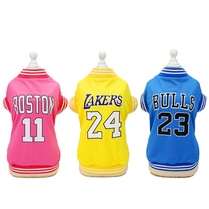 Camisetas de Baloncesto de los <span class=keywords><strong>Lakers</strong></span> de Poliéster para Perros Grandes y Medianos, Ropa Cómoda y Transpirable con Estampado para Primavera/Verano - Product Image 1