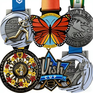 Crea la Tua Medaglia Sportiva Personalizzata in Lega di Zinco Placcata Oro con Smalto Morbido 3D 10cm per Maratona 5K Calcio Taekwondo Nuoto - Product Image 2