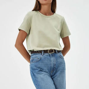 Camiseta pesada de gran tamaño en blanco de algodón 100% de verano de alta calidad, camiseta pesada con estampado personalizado, camiseta lisa para mujer - Product Image 3