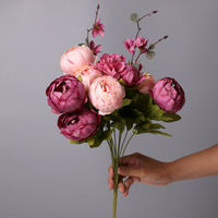 Vente directe d'usine Vintage pivoines artificielles soie pivoine fleurs pivoine Bouquets pour mariage mariée décor à la maison