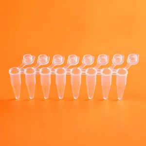 0.1mL Strip Of 8 Tubes PCR Tubes Clear PCR Tube With 8-Strip Clear Flat Cap