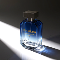 Flacon de parfum vide carré plat dégradé 30ml 50ml 100ml avec étiquette personnalisée, bouchon rectangulaire noir et doré, en verre, avec boîte cadeau