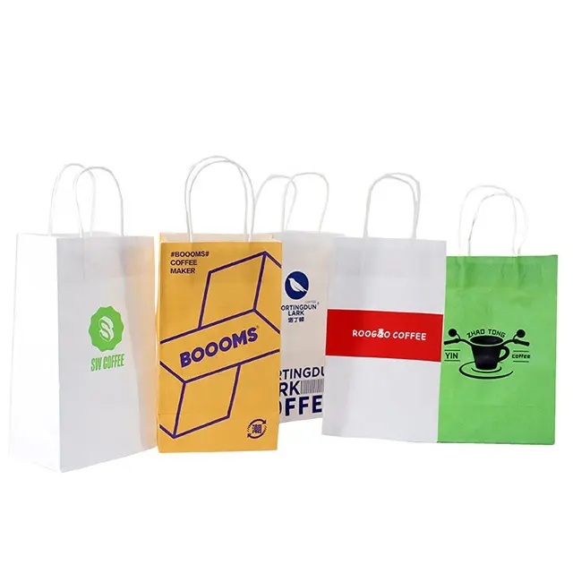 Bolsas de papel ecológico personalizadas al por mayor de China para bebidas bolsas de regalo de papel Kraft baratas personalizadas al por mayor de China