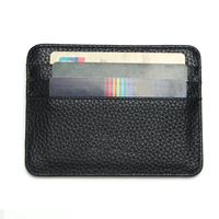 Dompet Kartu ID Kulit PU Imitasi Logo Kustom Buatan Tangan Mewah MOQ Rendah, Tempat Kartu Tipis, Penutup Kartu Kredit