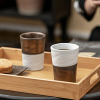 Tasse à eau dégradée haut de gamme Jiutian Shao, tasse à thé rétro pour hôtel et restaurant, tasse à boisson style japonais effet rouillé, résistante aux hautes températures