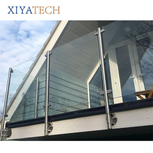 XIYATECH Barandilla de vidrio de poste de acero inoxidable moderna con pasamanos seguro para balcones al aire libre e instalaciones de cercado - Product Image 2